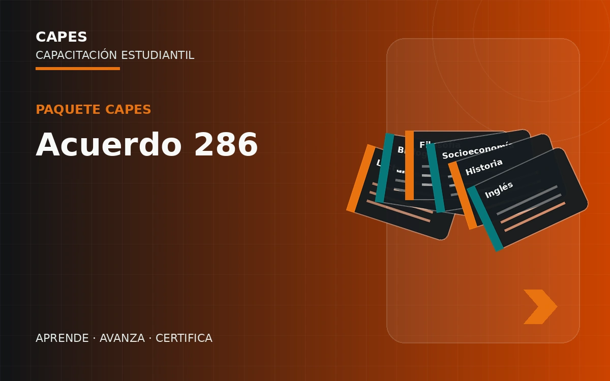 Portada del paquete Acuerdo 286 de CAPES.